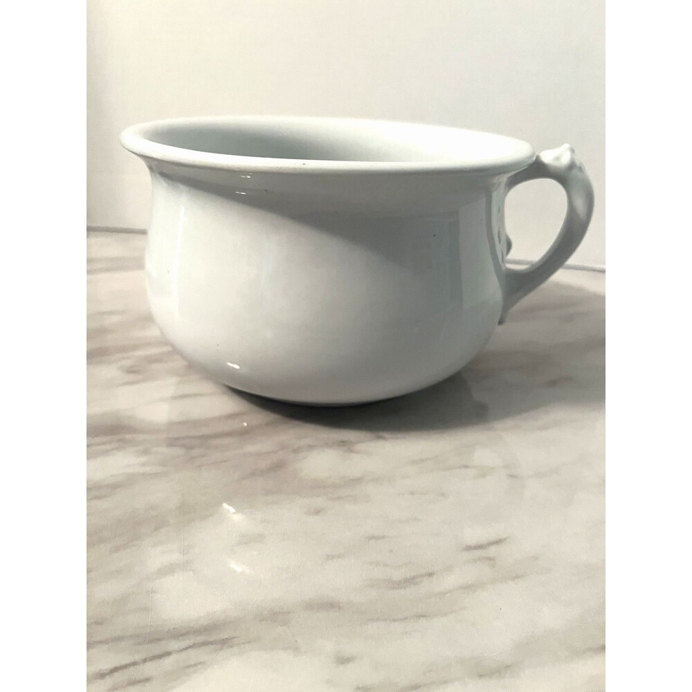 Antique white Porcelain ironstone chamber pot Handle Johnson Brothers England